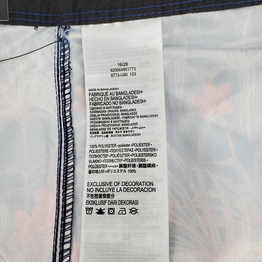 Hurley Boys‎ Size 16/28 Swim Board Shorts Midnight Navy Floral Stripe Summer